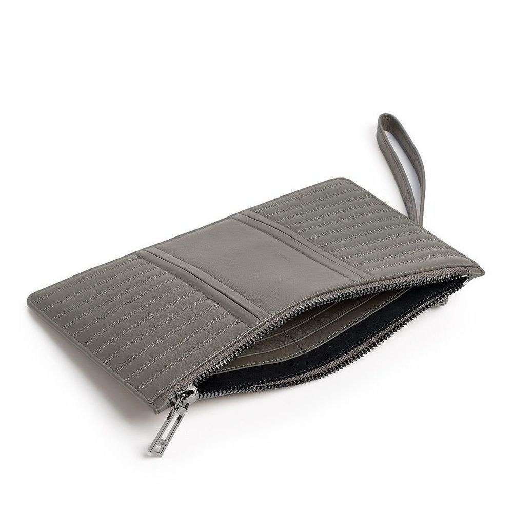 new Botkier New York TZ Wristlet winter grey Moto Zip Wallet - Picture 4 of 4